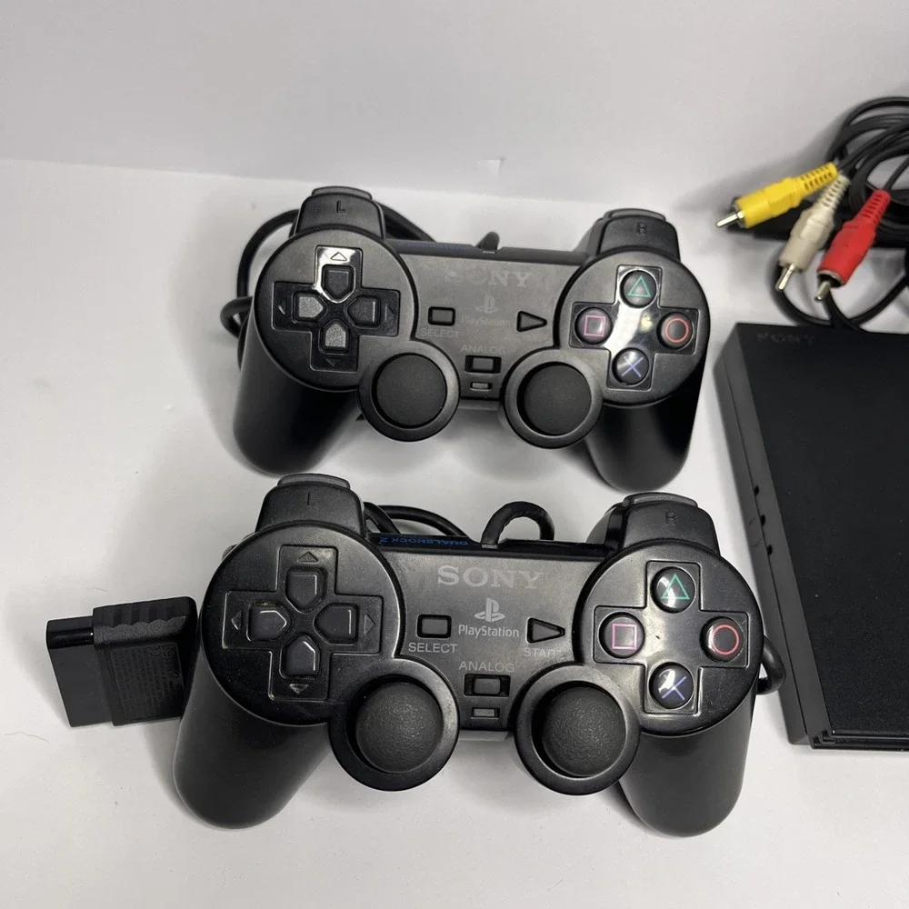 Sony playstation 2 PS2 Slim SCPH-75001 Complete Console Bundle OEM 2 Controllers